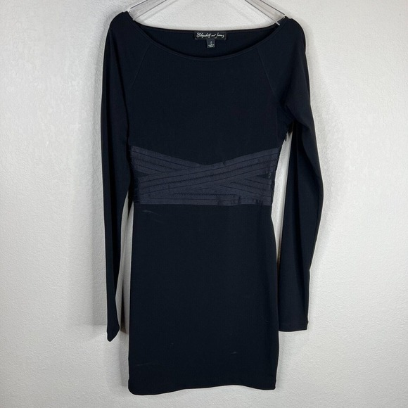 Elizabeth and James Alexa‎ Dress Size Small Black Bandage Waist Bodycon Classy - Picture 1 of 14